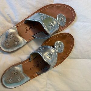 Jack Rogers ‘Hamptons Flat’ Silver